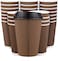 Lavish 8 Oz. Insulated Brown Patterned Ripple Paper Hot Coffee Cups With Lids [500 Cups]