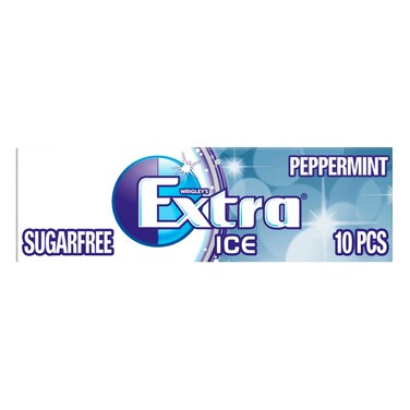 Wrigley&#39;s Sugar Free Extra Ice Peppermint Chewing Gum 10 Pieces
