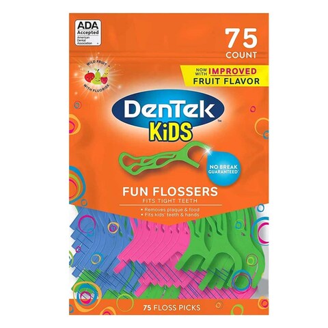 DenTek Fun Flossers Floss Pick for Kids 75 Count
