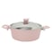 Kunzita 7 Pieces Turkish Granite Cookware Set With Steel Lid - Pink