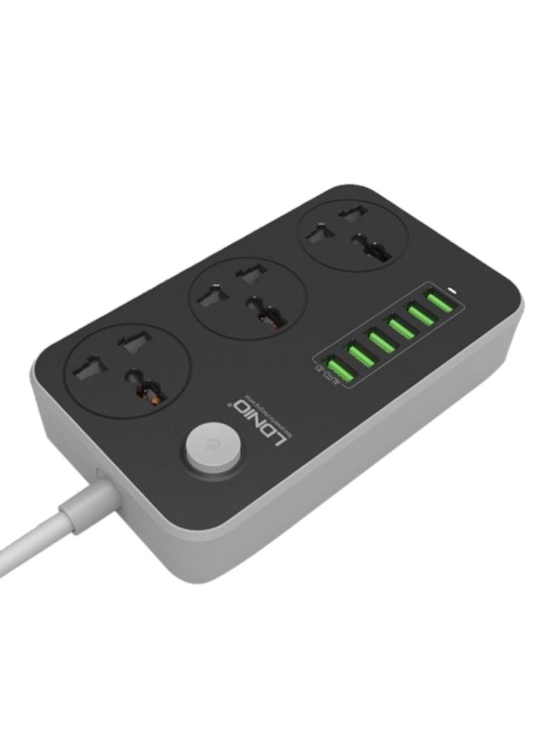 Ldnio - 6-Port USB Power Strip (EU Plug) Black 162x 97 x 38millimeter