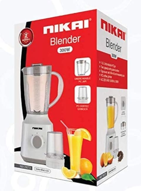 Nikai Blender With Jar Grinder, 1.5 litre, NB1700T3, Clear (6 Months Warranty)