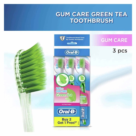 Oral B Toothbrush Ultrathin - Green - 3 Counts