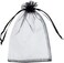 Markq Organza Bags with Drawstrings, 9X12 cm Jewelry Candy Pouches Makeup Eid Bridal Shower Wedding Favor Bags (Black, 100 Pieces)