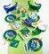 Creative Converting Alligator Hanging Paper Fan for Party Decoration 3-Pieces- 36 Inch x 8 Inch Size- Green