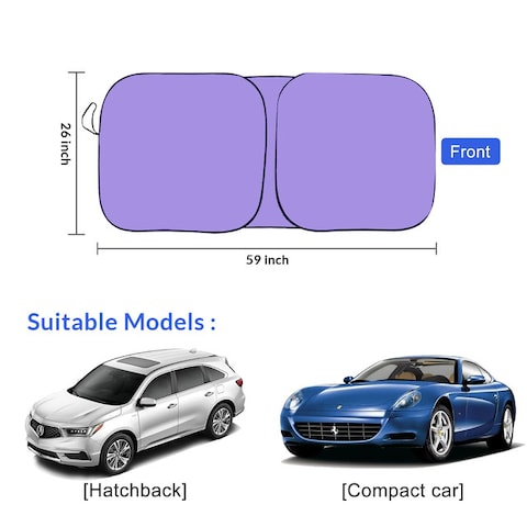 Beige Windshield Sunshade for Car - UV Protection and Heat Shield