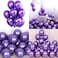 Metallic Chrome Balloons 50 Pcs 12 Inch Helium Shiny Thicken Latex Balloons Party Decoration (Purple)