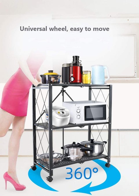 Nar 4-Tire Kitchen Microwave Racks Shelving Storage Unit Foldable Bread Racks(B-4 Layer)