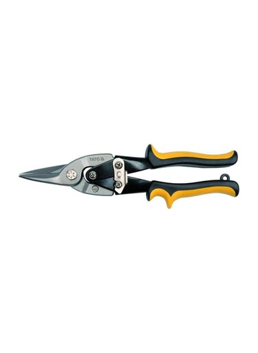 Straight Cut Figure Tin Snip Silver/Black/Yellow 250millimeter