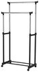 Generic Cloth Rack 2 Pole, Metal Black Double Pole Telescopic Clothes Hanger -[7665]
