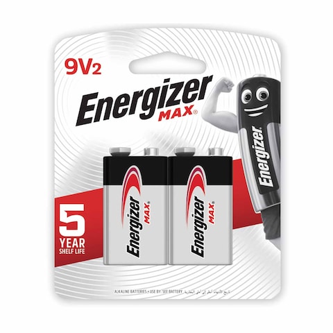 Energizer Max Alkaline Battery 9V 2 Batteries