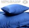 Hotel Linen Klub Deluxe Single Comforter 3 PC Set - 100% Cotton 250TC Dobby Jacquard Box Sateen Textured Design, Size: 160 x 220cm, Navy Blue