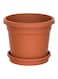 Cosmoplast Plastic Round Flower Pot With Tray Terracotta 10inch