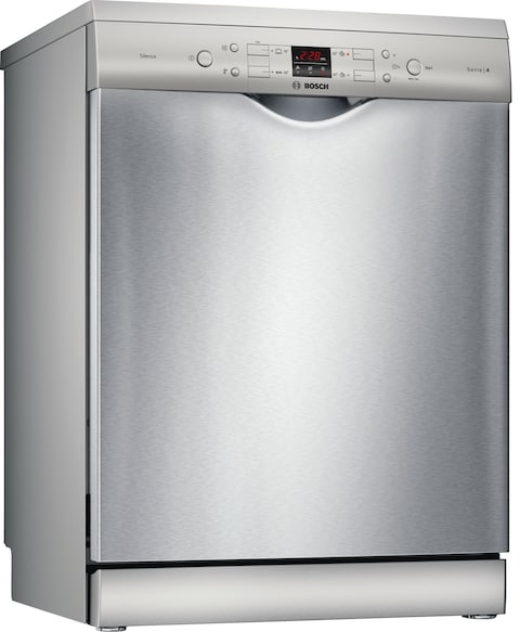 Bosch Series 4 Free-standing Dishwasher 60 cm, 13 Place Settings, 4 Programmes, EcoSilence Drive, Silver inox SMS44DI01T