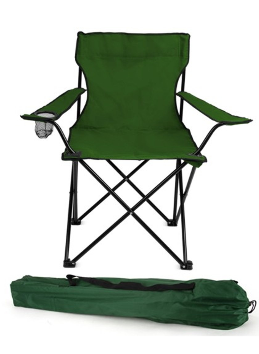 ALSAQER-Camping Chair/Picnic chair/Out Door Chair  Hand Support with Cup Holder with Carry Bag(Green)