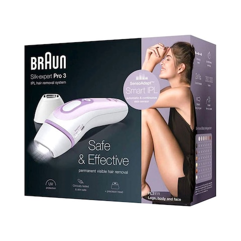 Braun - Silk-expert Pro 3 IPL Hair Removal + Gillette Venus Razor - White Purple - PL3111
