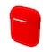 Generic - Protective AirPods Case Soft Silicone Charging Cover Pouch Case Sleeve with Cable - Red