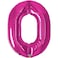 Number Zero Magenta 39in Number Foil Balloon 1 pc