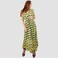 KIDWALA Size 46, Women'S Wrap Long Polka Dots Print Ladies Yellow &amp; Black Dress, Lantern Sleeves, Bottom Ruffled Design, Belted Maxi Wrap Dress, Surplice Neckline Night Dress