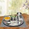 Thali 5PCS Stainless Steel Dinner Set - Big plate, Glass, Prem Vati, Halwa plate, Baby Spoon