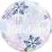 Qualatex Happy Holidays Snowflakes Bubble Balloon- 22-Inch Size