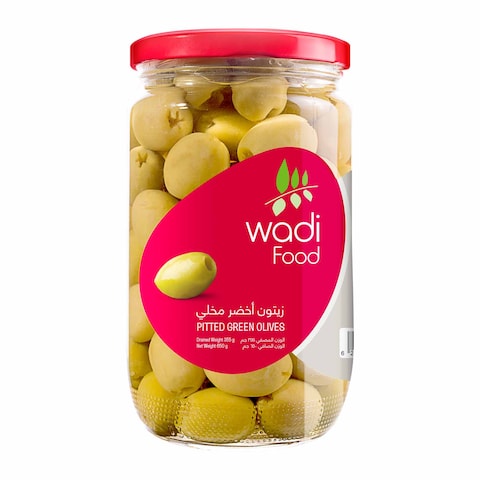 Wadi Food Pitted Green Olives - 650gm