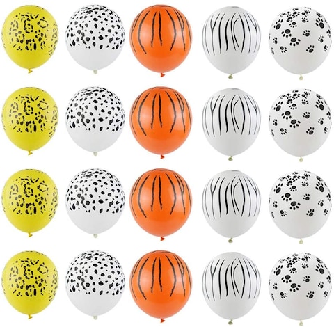 Buy Party Time 24pcs Animal Print Balloons Cow Zebra Leopard Tiger Print Latex Balloons Decorative Balloons for Jungle Safiri Themed Birthday Party Decoration Supplies 12 Inch (Mixed) in UAE