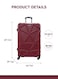 PARA JOHN 3-Piece Hard Side ABS Luggage Trolley Set 20/24/28 Inch Burgundy