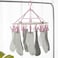 2Pcs Drying Clips Home Material Drying Rack Clips and Drip Rotatable Rack with 18 Clips Socks Balcony Home Rack (Pink)