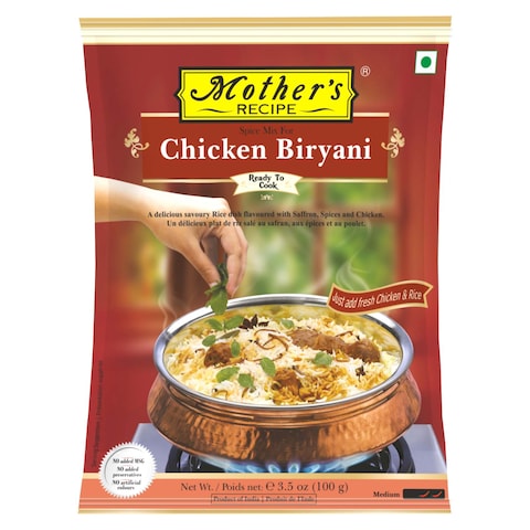 Mother&#39;s Recipe Ready to Cook Chicken Biryani Mix, 100g