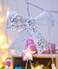 Silver Sequin Rhinestone Bow Christmas Hanging Decor 19x18cm