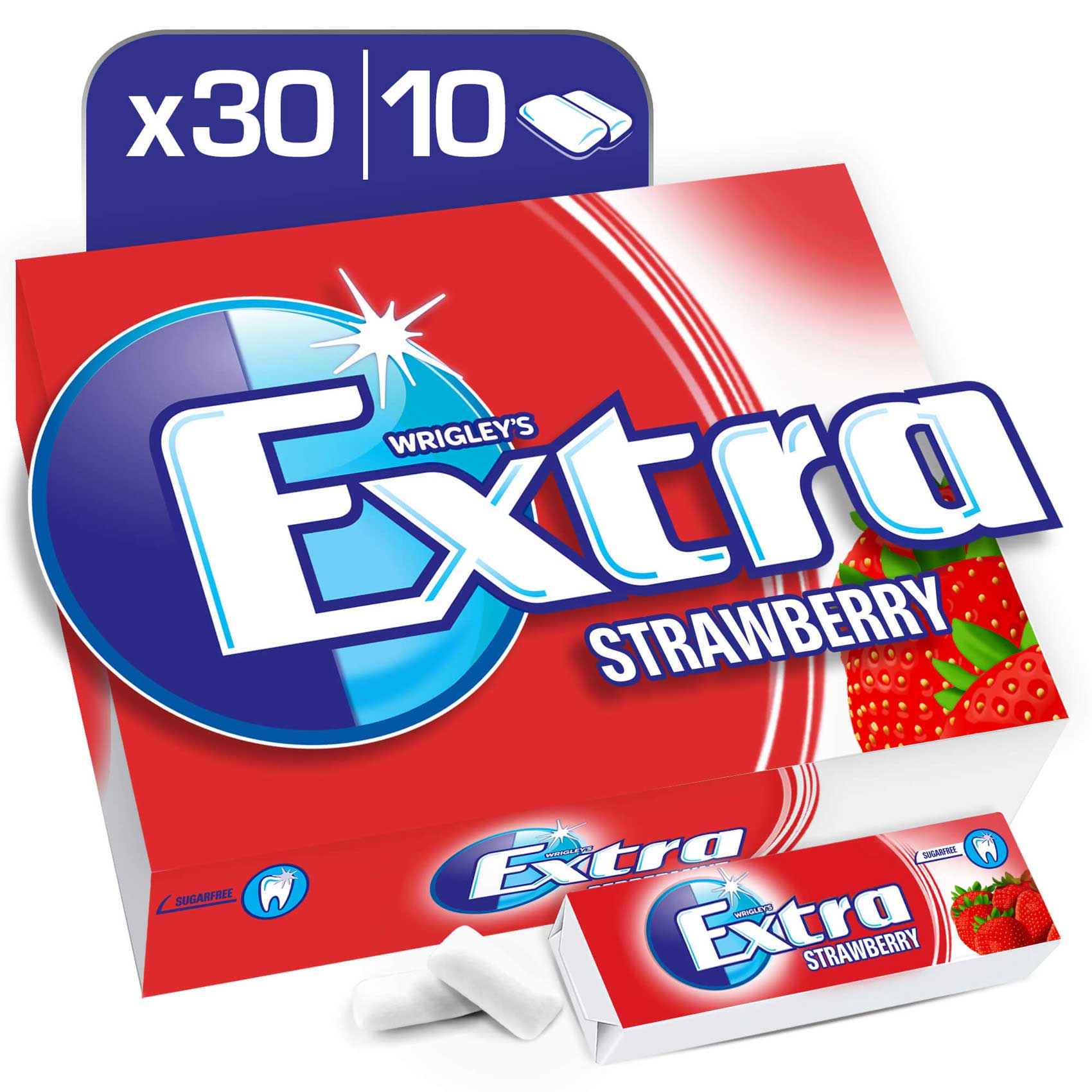 Wrigley&#39;s Extra Strawberry Chewing Gum 14g Pack of 30