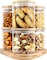 1CHASE&reg; Borosilicate Glass Food Storage Jars with Bamboo Lids and Wooden Base (Set of 6 of 16oz), Stackable Glass Food Jars for Rice, Pasta, Cookies, Snacks etc