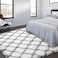 Generic Comeet Ultra Soft Fuzzy Rugs For Bedroom White And Grey Fluffy Carpet, Geometric Rug Plush Shaggy Rug For Living Room, Home Decorative Thick Comfy Area Rug For Kids Room Dorm, 4X5.9 Feet