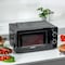 Geepas 20 L Microwave Oven, Easy Reheating, Fast Defrosting, Multiple Power Levels, Digital Display, Cooking End Signal With Timer Switch, Chrome Knobs For Durability, 1100 W, GMO1899-BL, Black