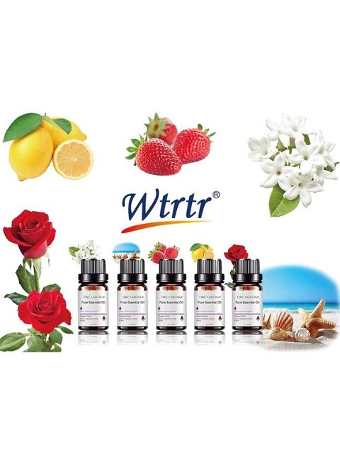 Wtrtr 5 Pieces 10ml Bottles Scented Essential Oils For Air Humidifier Revitalizer