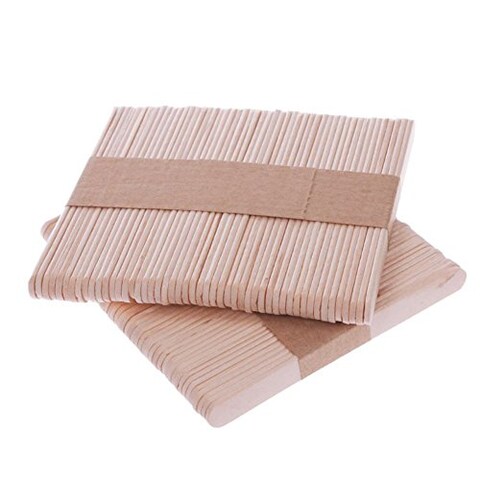 AmigozZ Natural Wooden Ice Cream Sticks Popsicle Sticks &amp; Spoon : 100 Pcs