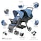 Moon Dois Foldable Twin Stroller - Blue, 0M+