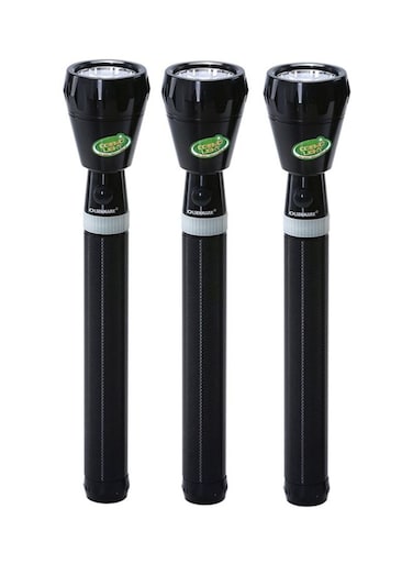 Olsenmark 3-Piece Rechargeable Flashlight Set Black