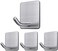 Womdee Adhesive Hooks Stick On Hooks Heavy Duty Wall Hooks Hangers For Hanging Bathroom Kitchen Home Door Closet Cabinet-Stainless Steel-4 Packs