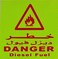CanvasGT 16 x 16cm Danger Diesel Fuel Reflective Vehicle Caution Sticker 2pcs