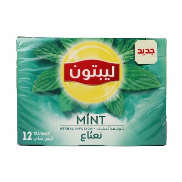 ليبتون هيربال انفيوشن بالنعناع - 12 باكيت شاي