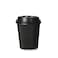 YESOCEA [50 Set] 8 oz. Black Disposable Coffee Cups With Lids - Triple Wall Ripple Hot Paper Cups for Tea, Drinks To-Go