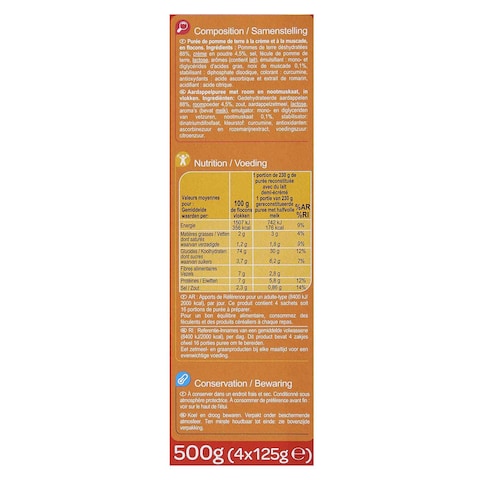 Carrefour Mashed Potato Creamed With Nutmeg Flakes 500g