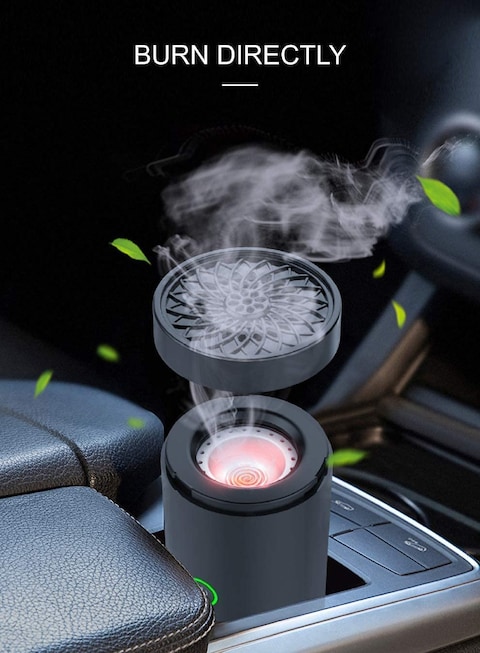 Generic Car Bukhoor USB Type-C Power Bakhoor Rechargeable Electric Mini Portable Incense Burner Black