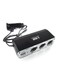 Outad - Dual USB 3-Way Cigarette Lighter Socket Splitter Car Charger With LED Light