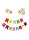 Happy Birthday Banner 5-Pieces Balloon + Hanging Flag Multicolour 10x10x5centimeter