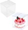 Markq Clear Favor Boxes 8x8x8 cm, 12 pcs PVC Transparent Box for Gifts Macaron Cupcake Candy Cookies Ornament Gifts Wedding Party Baby Shower (Silver Base)