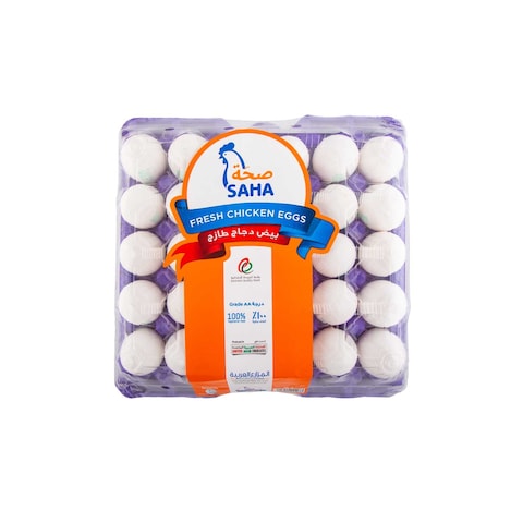 Buy Saha Medium White/Brown Eggs 30 PCS in UAE