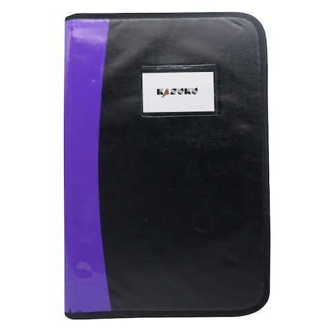 Kasuku Executive 10 Pocket Portfolio File Black/Purple